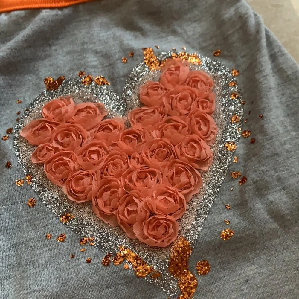 Dog heart dress with flowers